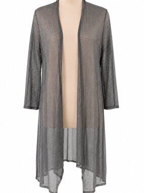 ALFANI Sheer Longline Olive Duster Cardigan